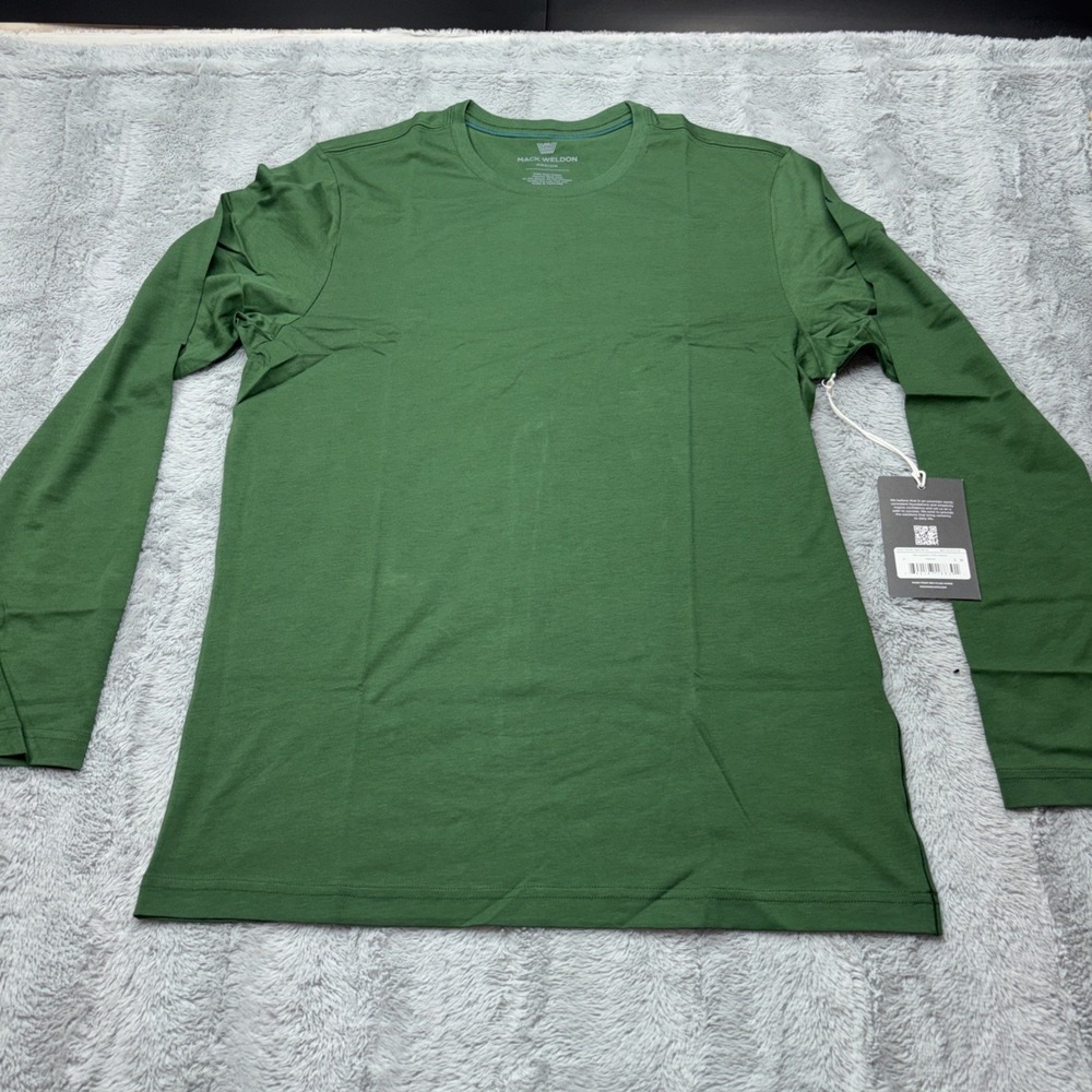 NWT Mack Weldon Pima Cotton Long Sleeve T-Shirt Medium Green Crew Neck Soft